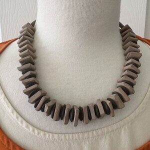 Handcrafted Clay Geometric Bead Necklace Brutalist Style